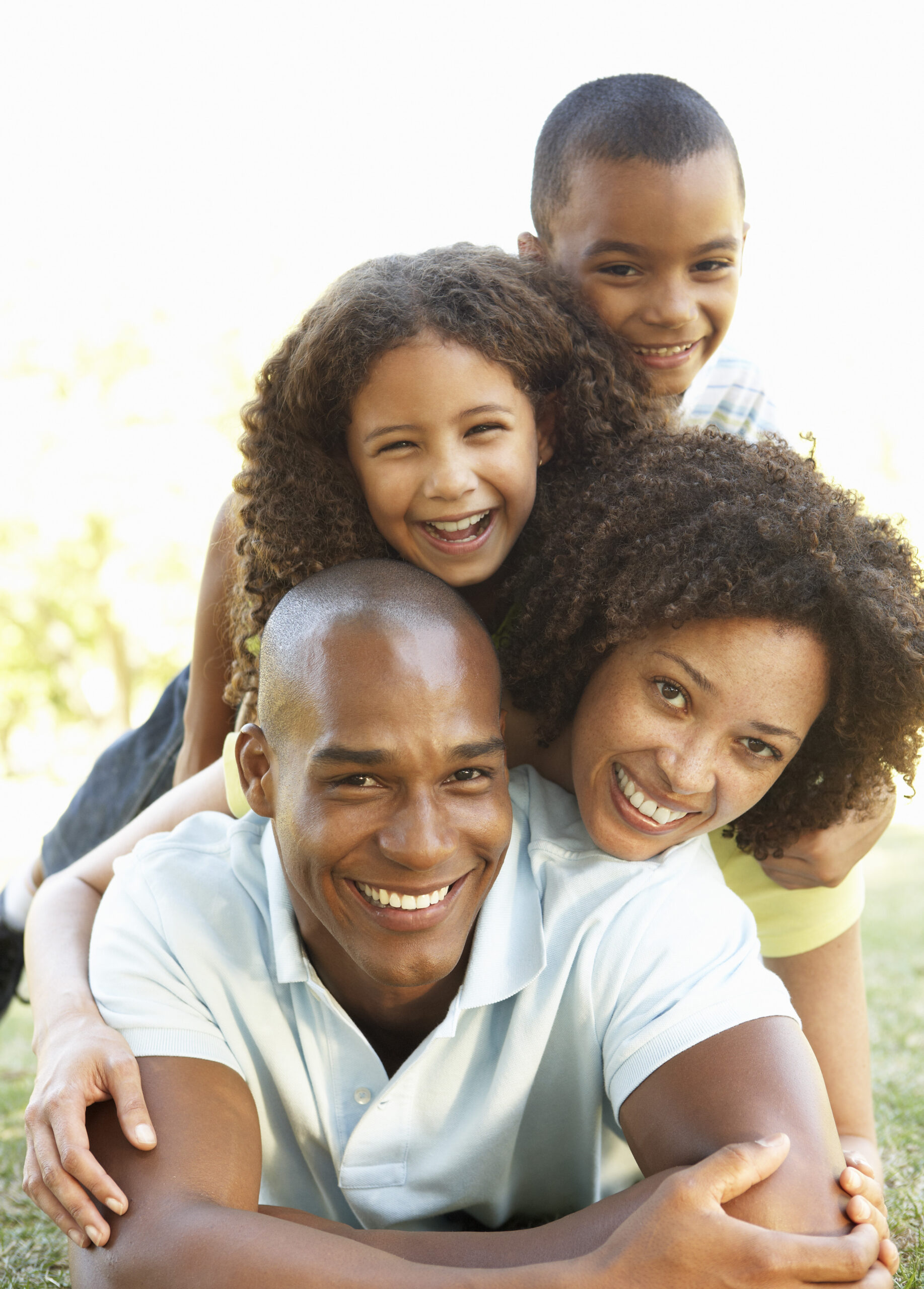Happy family posing